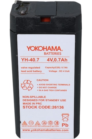Ayt Yokohama Yh-40.7 4 Volt 0.7 Amper Akü 34x22x64 Mm Yeni Tarihli Taze Akü