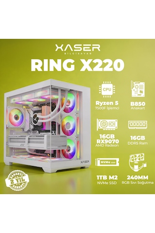 Xaser Ring X220 R-5 7500f 16 GB   1 TB M.2 Nvme  SSD 16 GB RX9070 Free Dos Masaüstü Oyuncu Bilgisayarı