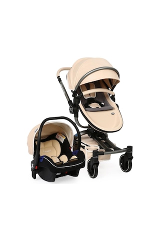 Yoyko Spin 360 Derece Dönebilen Bebek Arabası Latte Gri Kasa Latte - Gri