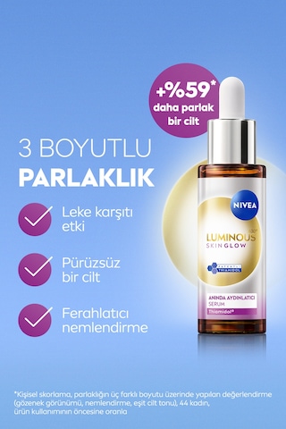 Luminous630 Skin Glow Anında Aydınlatıcı Serum 30ml Ve Peeling Etkili Tonik 100ml, Eşit Cilt Tonu