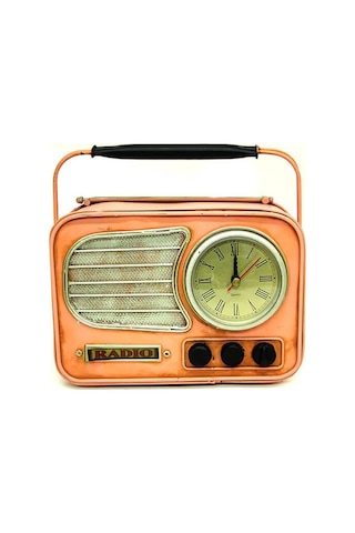 Dekoratif Metal Radyo Saat Masa Saati Vintage Ev Ofis Hediyelik Çok Renkli 43192283