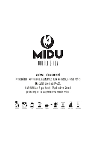 Midu Coffee & Tea Türk Kahvesi Kakuleli 250 G