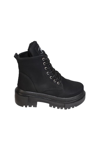 M.P Kız Çocuk Siyah Fermuar Bağcıklı İçi Polar Klaın Termo Taban Siyah