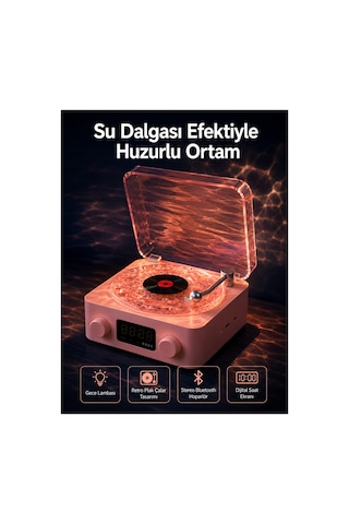En Popüler Retro Saatli Bluetooth Hoparlör Gece Lambalı Kristal Ses Kalitesi Yeni Nesil Uygun