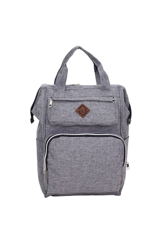 Termal Bölmeli Gri Anne Bebek Sırt Çantası Geniş Hacimli Bebek Bakım Çantası Bebek Arabası Uyumlu Gri