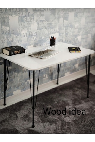 Webdepo Wood Idea Metal Ayaklı 60X90 Mutfak Masası Balkon Masası (544247159)