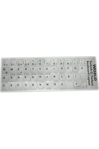 Laptoplar Için Türkçe (Q) Klavye Sticker Gri