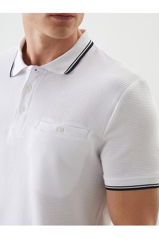 Lcwaıkıkı Classic Beyaz Polo Yaka Kısa Kollu Erkek Dokulu Tişört
