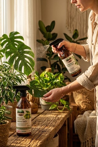 İkili Bakım Seti Evergreen Pro Sprey Daha Yeşil Bitki Besini Ve Bioleaf Protector Sprey Neem Yağı 1 L