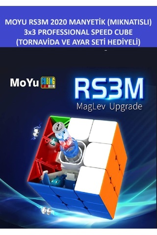 3x3 Mıknatıslı Manyetik Zeka Küpü - Moyu Rs3m Profesyonel Speed Cube - 3x3 Zeka Sabır Küpü -