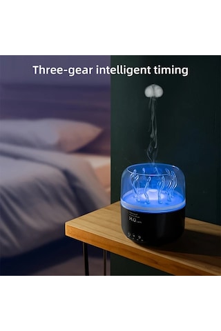 Techbloom Usb Güçlü Ahtapot Denizanası Aromaterapi Nemlendirici V77 White Renkli Işıklar Kokusuz Abs Malzeme Ev Dekorasyonu Ve Rahatlama İçin Ahşap