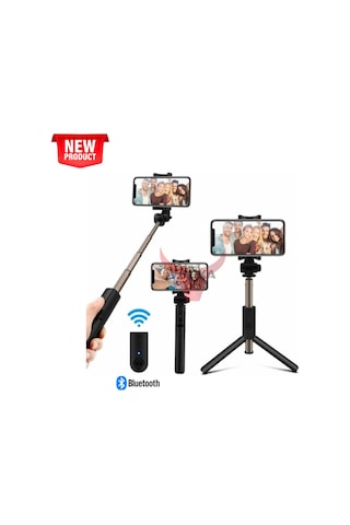 Bluetooth Kumandalı Selfie Çubuğu & Tripod 70 Cm
