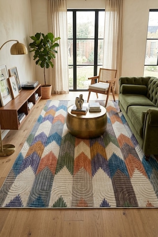 Raschel Carpet Bohem Yıkanabilir Leke Tutmaz Modern Multi Renkli Özel Seri Kaymaz Taban Halı Kilim Yolluk Rcmultı Klm 001 Çok Renkli