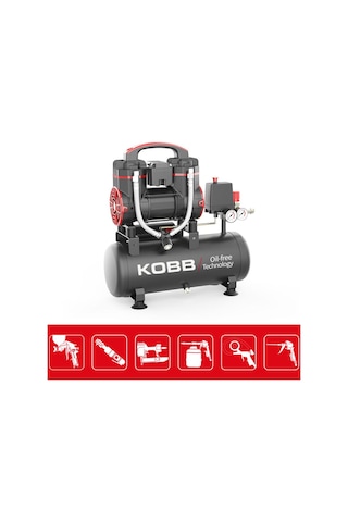 Kobb KBK8S 1.2 Hp 8 L 8 Bar Yağsız Sessiz Taşınabilir Hava Kompresörü