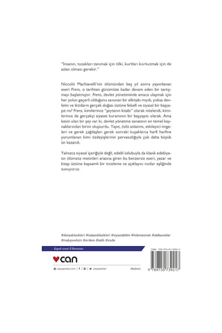 Prens - Niccola Machiavelli - Can Yayınları