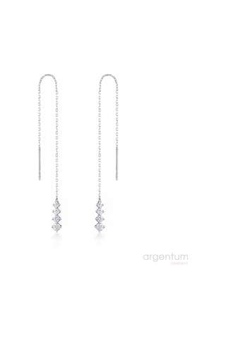 Argentum Concept - Işıltılı Gümüş Zincir Küpe