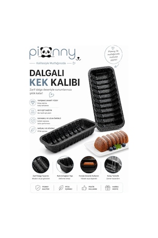 Pionny Baton Dilimli Döküm Kek Kalıbı Siyah