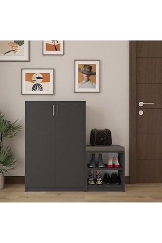 Asra Trend %100 Mdflam Antrasit Ayakkabılık A-28 Çok Renkli