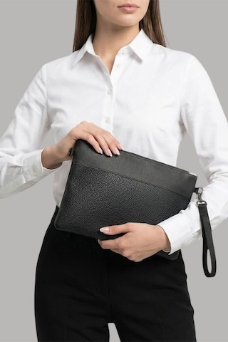 Lederax Suni Deri Clutch Çanta Portföy Çanta Ld629 Siyah