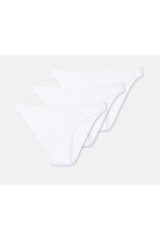 3 Lü Paket Dagi Bayan Düşük Bel İzsiz Slip Külot 5101kc Beyaz