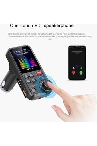 Novahub Araba Mp3 Çalar Fm Verici, 1.8 Renkli Ekran, Çift Usb, Eller Serbest, 5v/3a Qc3.0, 87.5-108mhz