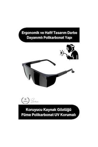 Koruyucugözlük Koruyucu Kaynak Gözlüğü Füme Polikarbonat Uv Korumalı İş Güvenliği Gözlüğü Darbe Day