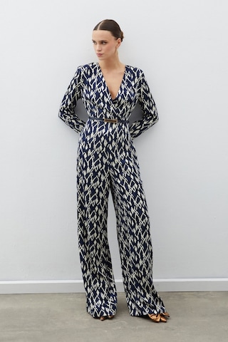 Sateen Desenli Saten Tulum - Lacivert