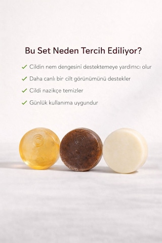 Olgun Ciltler İçin Yenileyici Ve Dolgunlaştırıcı 3 Lü Doğal Bakım Sabun Seti Keçi Sütü