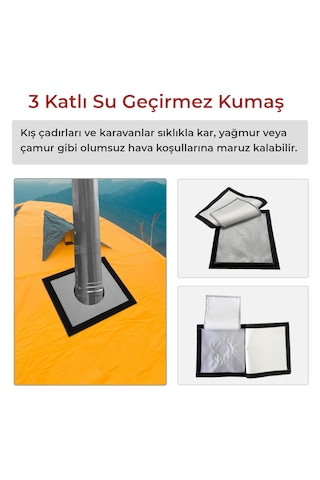 Kamp Çadırı Soba Bacası Çıkışı 2 Katlı 30x30cm
