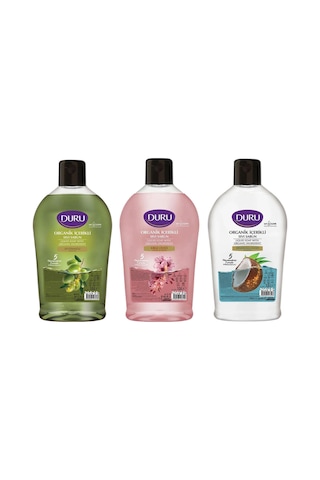 Duru Sıvı Sabun 1500 Ml X 3 Lü Karma Paket Zeytinyağı-hind.cevizi-kiraz
