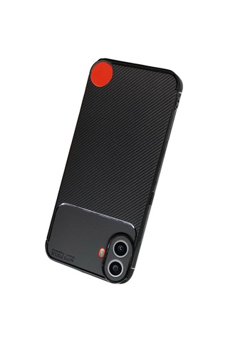 Nothing Phone Nothing Cmf Phone 1 Uyumlu Kılıf Karbon Tasarım Kamera Korumalı Silikon Telefon Kılıfı Kapak Siyah
