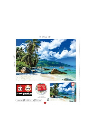 Educa 1500 Parça Seyşeller Deniz Vce Doğa Manzarası Puzzle - 19564 - Seychelles