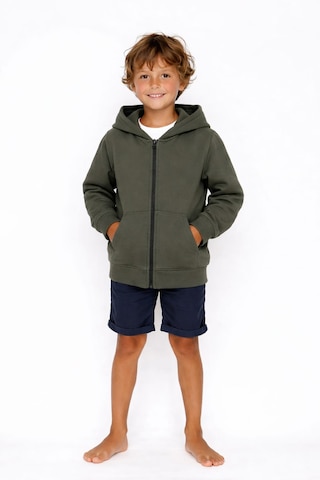Coupon Çocuk Fermuarlı Kapüşonlu Sweatshirt Haki
