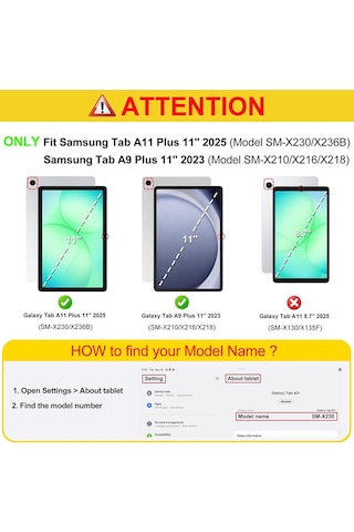 Samsung Uyumlu Galaxy Tab A9 Plus A11+ Üçgen Standlı Uyandırma Fonksiyonlu Tablet Kılıfı Kapaklı Kılıf