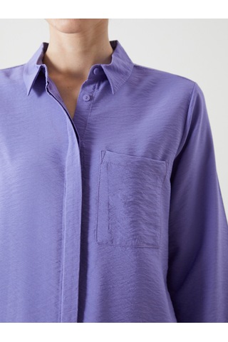 Lcwaıkıkı Classic Mavi Loose Fit Kadın Gömlek