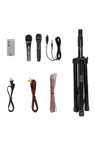 Hoparlör Seti 900w Bluetooth Şarjlı Işıklı Part Box +2 Mikrofon