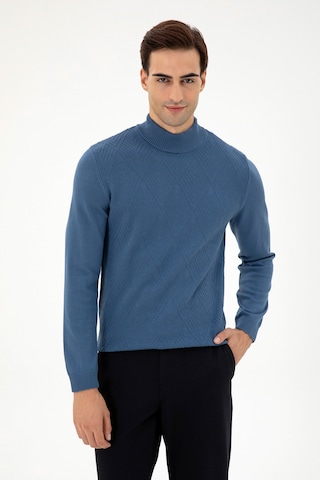 U.S. Polo Assn. Erkek Slim Fit Yarım Balıkçı Yaka Saks Kazak 50297038-VR032