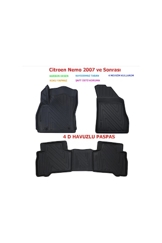 Citroen Nemo 2007 Ve Sonrası 4d Premium Havuzlu Paspas