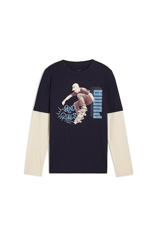 Puma Çocuk Uzun Kollu Tişört Mid 90s Layered Çok Renkli