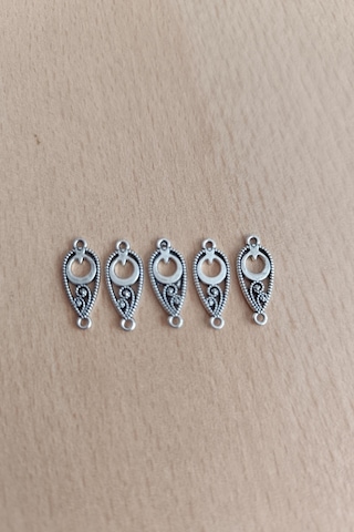 Tesbih Püskül Sallantı Aparatı Türk Bayraklı Metal Ay Yıldız Metal Aparat 10 Adet Gri Gri