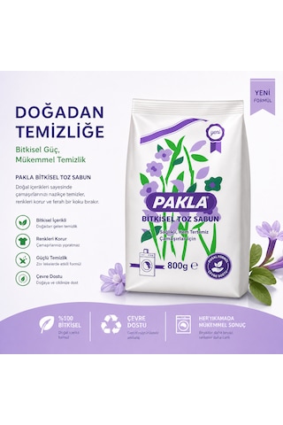 Marka Çamaşır Sodası 750 G + Pakla Bitkisel Toz Sabun 800 G 2 Li Çamaşır Temizlik Seti