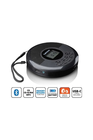 Lenco Cd-340bk - Bluetooth Ve Dahili Hoparlörlü Taşınabilir Cd/mp3 Çalar