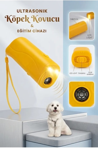 Bay Ultrasonik Köpek Uzaklaştırıcı El Fenerli Eğitim Cihazı Taşınabilir Sarı Pratik Ürün Najmaddin