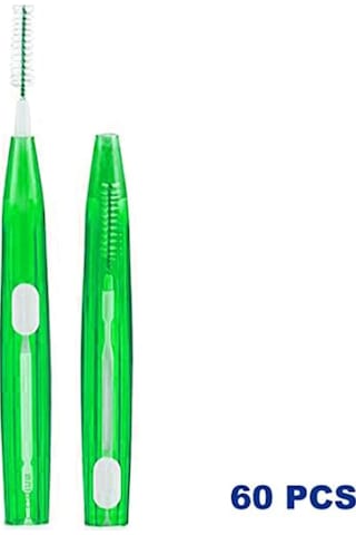 Skycity 60 Adet 0.8mm Yeşil Fırça Ucu, Tıkanma Olmayan Tasarım, Yumuşak Telli, Aile İçin Oral Bakım Aleti
