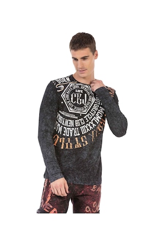 Cipo & Baxx CL472 Desenli Siyah Sweatshirt Siyah