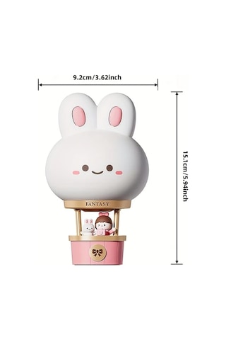 Willowhaven New Hot Air Balloon Şarjlı Gece Lambası, Led Yatak Başı Lambası, 3 Parlaklık Seviyesi, Warm Light Kitten, Yatak Odası Ve Oturma Odası İçin Uygun Ahşap