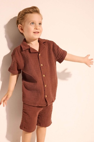 Defacto Müslin 2li Takım Erkek Bebek H3017a526smbn330 Kahve-bn330