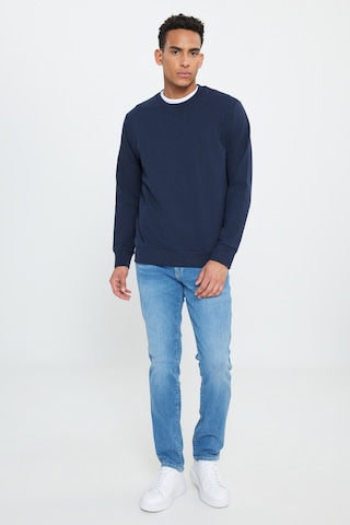AC&Co / Altınyıldız Classics Standart Fit Normal Kesim Pamuk Bisiklet Yaka Erkek Sweatshirt Lacivert