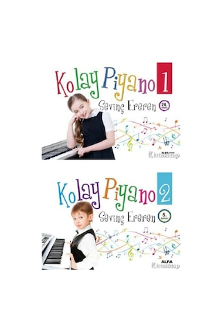 Kolay Piyano 1 - Kolay Piyano 2 - Sevinç Ereren - 2 Kitap Set