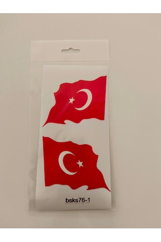 Dalgalı 2 Li Bayrak 10x8 Cm Baskes 1 Adet Renkli Baskı Sticker,bisiklet, Karavan,otomobil,motosiklet